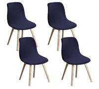 N/A Lot de 4 housses de chaise imperméables en jacquard pour chaises de salle à manger modernes du milieu du siècle, pour cuisine, bureau et salon F