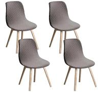 N/A Lot de 4 housses de chaise imperméables en jacquard pour chaises de salle à manger modernes du milieu du siècle, pour cuisine, bureau et salon I
