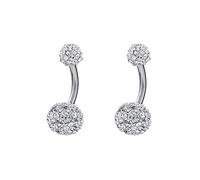 N / A Nigoz Lot de 2 piercings de nombril en strass pour prévenir les allergies