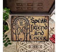 N/A Paillasson d'intérieur avec inscription « Speak Friend and Enter » - Amusant - Lavable - Cadeau de pendaison de crémaillère - Décoration d'intérieur