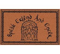 N/A Paillasson d'intérieur avec inscription « Speak Friend and Enter » - Cadeau de pendaison de crémaillère - Décoration d'intérieur