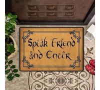 N/A Paillasson d'intérieur avec inscription « Speak Friend And Enter » - Cadeau de pendaison de crémaillère - Décoration d'intérieur