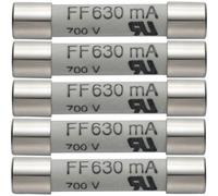 N/A testo 0590 0007 Lot de 5 fusibles de rechange pour multimètre 630 mA / 600