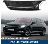 N¡ã561853666C Grille De feux- Antibrouillard Pour Volkswagen Passat 2012-2015 Couvercle InfšŠrieur Avant Droit feux- Antibrouillard Pour Pare-Chocs Avant Inserts ABS 1Pc Noir ArgentšŠ