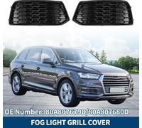 N¡ã80A807679D/80A807680D Grille De feux- Antibrouillard Pour Audi Q5 2018-2022 Couvercle De feux- Antibrouillard Avant Gauche Et Droit En ABS 1 Paire Noir Nid D'Abeille