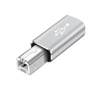 N+B Adaptateur USB C Femelle vers MIDI, connecteur de Conversion USB Type C vers USB B, Compatible avec Les imprimantes, MIDI, Pianos électriques, Microphones USB (Droit Gris)