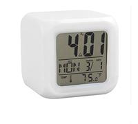 N+B Multifonction 7 Changement De Couleur Led Veilleuse RéVeil NuméRique Avec Date Alarme ThermomèTre Table De Bureau Cube RéVeil Nuit Rougeoyant