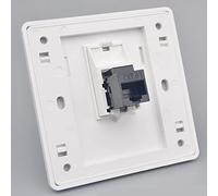 N+B Prise réseau CAT6 Gigabit, câble Ethernet RJ45 LAN Façade Port de mise en réseau Boîte de prise de plaque frontale pour l'installation de câble Ethernet Femelle à Femelle 86x86mm (LAN x 1)