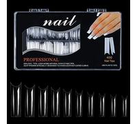 N° C - Conseils d'ongles transparents pour ongles en acrylique - Extra plats - Coniques carrés - Droits français - Pour ongles en acrylique