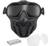 N / C Masque Tactique De Paintball Airsoft, Masque Tactique Et Iunettes Anti-buée Amovibles pour Jeux De Chasse Airsoft, Jeux De Combat CS, Etc.