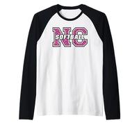 N Carolina Balle Molle Vintage Rose Style Animal NC State Art Manche Raglan