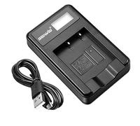 N/D Chargeur de Batterie Rechargeable Intelligent Écran LCD à Fente Unique avec câble USB pour Batterie NP-40 SLB-0837 D-Li8