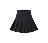 N / D Jupe Plissée Femme Fille Taille Haute Mini-Jupe Patineuse A-Line Skieur Jupe Courte Doublée avec Short Jupe Tennis Uniformes (Black, XS)