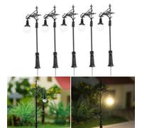 N Gauge Model Railway Lighting Lot de 5 lampadaires LED pour échelle 1 160, connexion d'alimentation 3 V