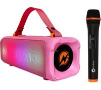 N-GEAR Blazooka 703P - Haut-parleur portable Bluetooth - Kit karaoké - Haut-parleur Bluetooth rose (avec microphone et éclairage)