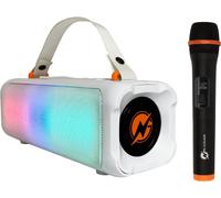 N-GEAR Blazooka 703W - Haut-parleur portable Bluetooth - Kit karaoké - Haut-parleur Bluetooth blanc (avec microphone et éclairage)