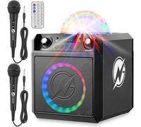 N-Gear Block Party 602 Space Grey Enceinte Bluetooth Portable, 50 W RMS / 300 W Max, woofer 6" (15 cm), 2 micros, lumières LED, USB/microSD/AUX, Batterie 4-6 h, Design Compact