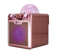N-Gear Disco Block 410 Space Pink Enceinte portable de fête 50W max avec haut-parleur 4", Bluetooth, fonction powerbank, éclairage LED RGB, 6h d’autonomie, deux micros filaires et télécommande incluse