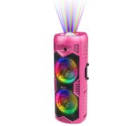 N-Gear Let's Go Party 5150 Rose - Enceinte Bluetooth Portable - Enceinte Lumineuse sans Fil de 200 Watts et Microphone sans Fil - Autonomie de 5 Heures