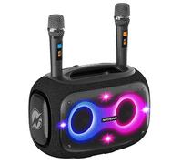 N-Gear NRG 600 Enceinte de fête Portable 8", 100 W RMS, 300 W crête, Bluetooth, lumières LED, Batterie Rechargeable, Micro sans Fil, USB, AUX, télécommande