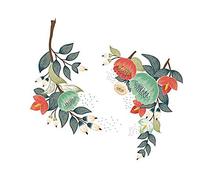 N-K Pulabo Sticker mural amovible pour salle de bain et toilettes Motif floral