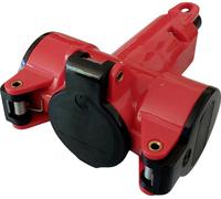 N & L 10191 Adaptateur triple Thermoplastique 230 V rouge IP20