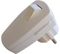 N & L 10231 Fiche coudée à contact de protection plastique avec interrupteur 230 V blanc