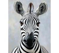 N.LANSHAN 11CT Animal Diy Canevas Et Broderie Portrait De Zèbre Kits De Point De Croix Imprimés,Ensemble De Broderie Estampé Pour Adultes,Travaux D'Aiguille,Art Mural,Décoration De La Maison 60x80cm