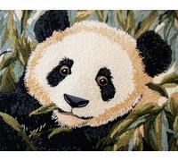 N.LANSHAN 11CT Animal Diy Canevas Kit Complet Adulte Panda De Dessin Animé Kit De Broderie Au Point De Croix Compté，Ensemble De Broderie Sur Tissu Pour La Décoration De La Maison 60x80cm