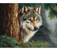 N.LANSHAN Animal Diy Kit Crochet Debutant Complet Loup Fantastique Kits De Fabrication De Tapis Au Crochet Pour Débutants，Crochetage，Broderie，Paillasson，Cadeau 60x90cm