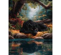 N.LANSHAN Animal DIY Kit Tricot Debutant Tapis Léopard De La Forêt Kits De Crochet Diy,Kit De Broderie,Set De Tapis À Loquet Pour Débutants,Travaux D'Aiguille Et Décoration D'Intérieur. 80x115cm