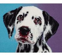 N.LANSHAN Chien Animal Diy Création De Tapis Et Canvas Portrait Dalmatien Kits De Tapis Au Crochet Pour Débutants，Kit De Crochetage，Décoration D'Intérieur 100x140cm
