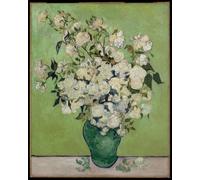 N.LANSHAN Kit Point De Croix De Bricolage Main Needlework Cross Set Kit 《Rose Blanche》，Peinture À L'Huile De Point De Broderie Précis Imprimés Motif Du Point Décorationde La Chambre 30x40cm