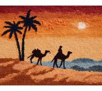 N.LANSHAN Paysage Diy Création De Tapis Et Canvas Chameau Du Désert Kit De Fabrication De Tapis À Loquet Pour Adultes Et Enfants，Kits De Point De Croix，Tapisserie. 80x115cm
