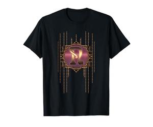 N Letter Monogramme Vintage Glamour Initiale Alphabet rétro T-Shirt Graphique avec Valeur