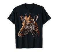 @n!mal Imprimé girafe T-Shirt Unisexe Noir S Léger et Classique Manche courte Col En U Coupe classique Imported