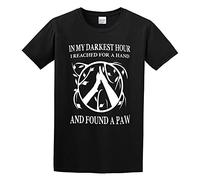 N My Darkest Hour I Reached for A Hand and Found A Paw Men's Cotton T-Shirt Black Shirt Top Tee XXL