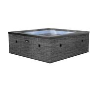 N NETSPA - Spa - Celestia - Semi-Rigide Carré 6 Places - Construction Portable en Mousse, Chauffage intégré et Couverture économe en énergie - Volume 1100l - Ø180xH70cm - Flint Grey