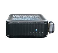 N NETSPA, Spa Gonflable Carré Aspen 4 Places, SP-ASP130D, Jacuzzi Portable avec Chauffage, Pompe de Filtration de l'eau et Panneau de Contrôle, Température Max. 42 °C, Volume 700l, 168x70cm Noir