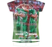 N NEUMANNVERLAGE Calendrier 2025 maillot du Werder Bremen - 34,1 x 42 cm - Calendrier de football avec motifs des stars - Avec points forts de football - Reliure à spirale et calendrier international