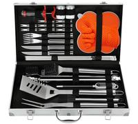 N NOBLE FAMILY 30Pcs Set Barbecue Accessoire en Acier Inoxydable de Haute Qualité - Outils Barbecue Professionnel - Divers Ensembles de Barbecue Complets - Extérieur Barbecue Kit Cadeau