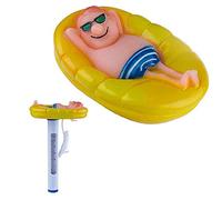 N/O Thermomètre de piscine flottant avec corde - Incassable - Pour piscines extérieures et intérieures, spas, jacuzzis, aquariums et étangs à poissons - Pour homme