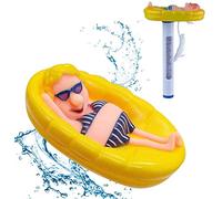 N/O Thermomètre de piscine flottant avec corde - Incassable - Pour piscines extérieures et intérieures, spas, jacuzzis, aquariums et étangs à poissons (femmes)