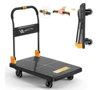 N&S Chariot de manutention pliable d’une seule main avec roulettes silencieuses Capacité de charge 350 kg