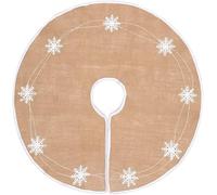 N&T NIETING Jupe de Sapin de Noël, 76,2 cm, en Toile de Jute avec Flocons de Neige Blancs, Tapis de Sapin de Noël pour Les Vacances, intérieur et extérieur