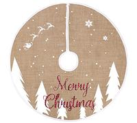 N&T NIETING Jupe de sapin de Noël en toile de jute 76,2 cm avec flocon de neige imprimé pour décoration de Noël