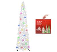 N&T NIETING Sapin de Noël, Pop Up Arbre De NoëL Sapin de Noel Artificiel 150 cm, Tinsel CôTe Arbre De NoëL pour La DéCoration De NoëL De Vacances, Affichage à La Maison, DéCoration De Bureau (Blanc)