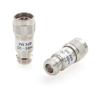 N -Type Atténuateur fixe 3 dB 2 W Fiche N vers N femelle 50 ohms RF Atténuateur coaxial DC-6 GHz pour analyseur de spectre, générateur de signal, radio amateur, test d'antenne, station de base (6 dB)