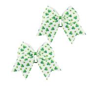 N ud papillon vert de la Saint-Patrick pour queue de cheval, pom-pom girl, gros n ud papillon pour cheveux, JHSP13 (2 pi ces-A)