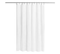 N&Y HOME Rideau de Douche en Tissu ou Doublure avec aimants, Doublure de Douche en Tissu Doux de qualité hôtelière, Lavable en Machine, Blanc, 183 x 183 cm